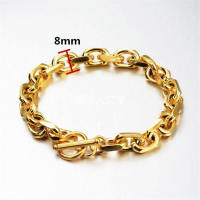 Pulsera De Cadena Para Hombre 8MM Estilo Punk Y Hip Hop Joyería De Acero Inoxidable 316L Pulsera De Moda Sencilla Y Duradera - details 0