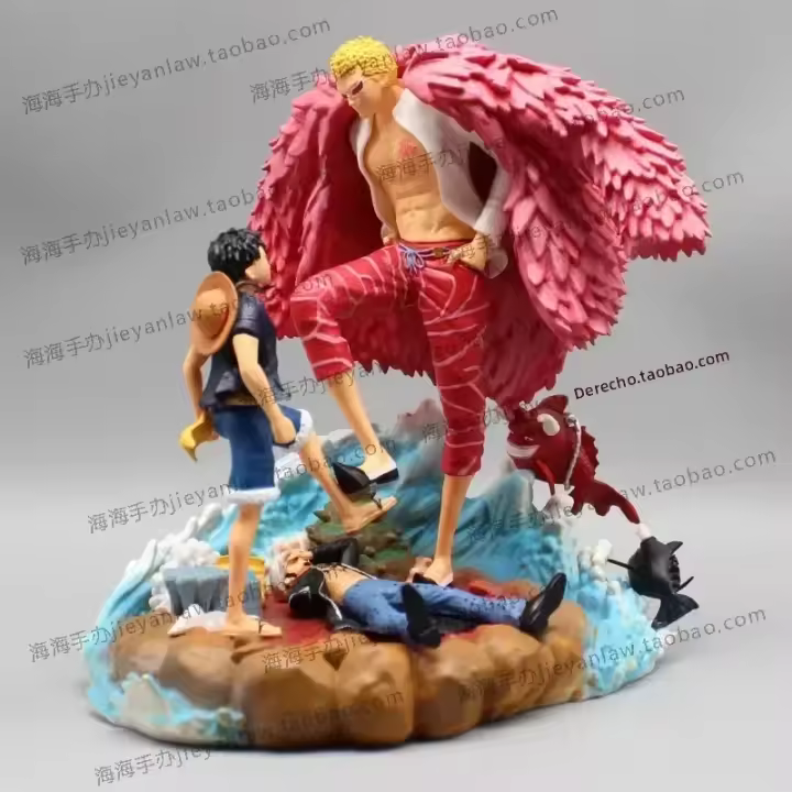Figura De Acción One Piece Donquixote Doflamingo Vs Luffy 21cm PVC GK Estatua Modelo De Colección Decoración Para Escritorio Juguetes - 1