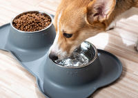 Tazas De Alimento Y Agua Para Perros Y Gatos Con Almohadilla Antideslizante De Acero Inoxidable Durable Anti-slip Feeder De Alimentos Y Agua Para Mascotas - details 4