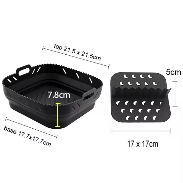Plato de Silicona para Fritadora de Aire Herramiento de Horneada 20cm/22cm Accesorios de Cocina Reutilizables para Electrodomésticos Pequeños - 1
