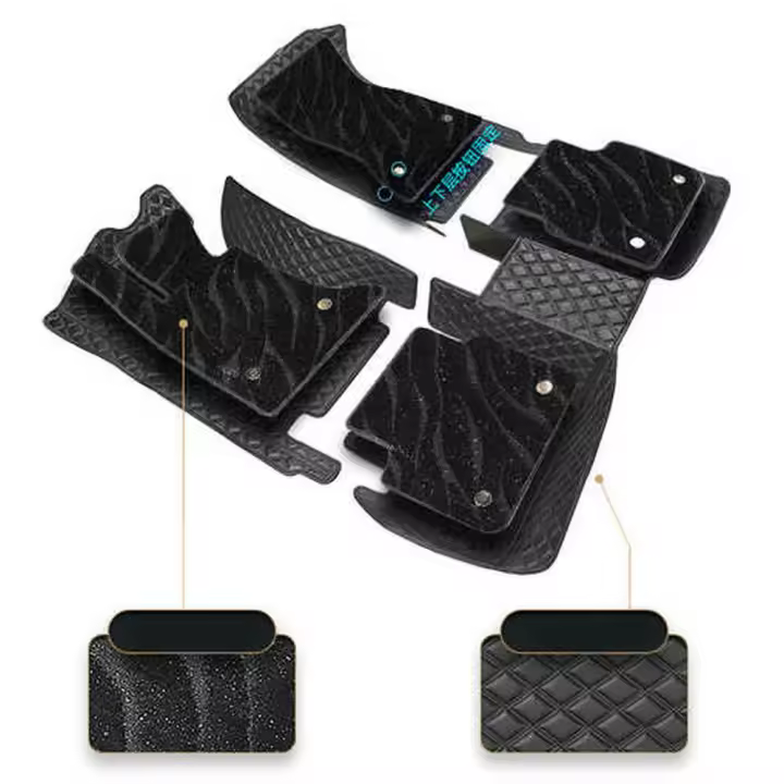 Alfombrillas de cuero personalizadas de doble capa para Mercedes W204 2008-2016, alfombrillas para pies, piezas, detalles interiores, accesorios - 1