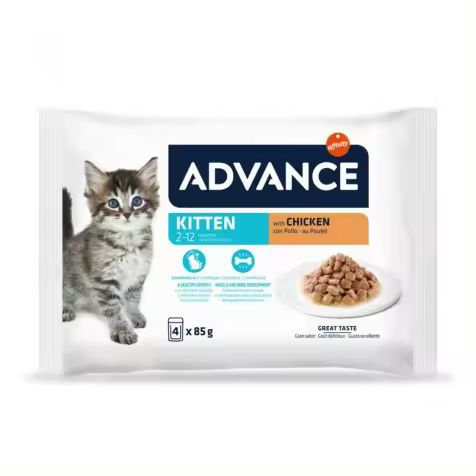 Advance Kitten Pollo Salsa Sobres para Gatos 4 x 85 gr - 1