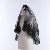 Nueva Llegada Velo De Novia De 2 Capas Borde Aplicado Novia Negra Corto Vela De Boda Lace Bridal Veils Boda 2025 Para Mujeres - details 2