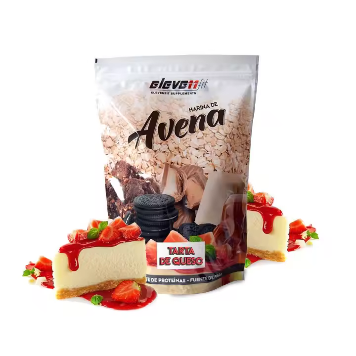 Eleven Fit Harina de Avena / Fuente de Hidratos de Carbono y Proteínas - Ideal para Tortitas - 18 Deliciosos Sabores - Efecto Saciante y Beneficios de Alta Nutrientes Sabor Tarta De Queso 1KG - 1
