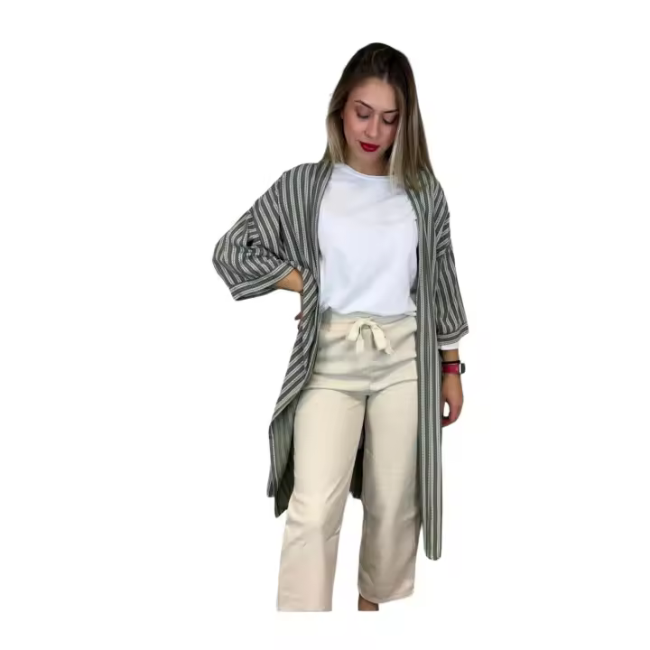 Everlyx - Kimono Largo Rayas - Mujer - Modelo Honolulu - 1