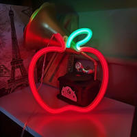 Luces Neón LED De Apple Para Pared Alimentadas Por USB/batería Decorativas Para Navidad Fiestas Bares Y Hogares Lámpara Moderna Sin Regulación De Brillo - details 6