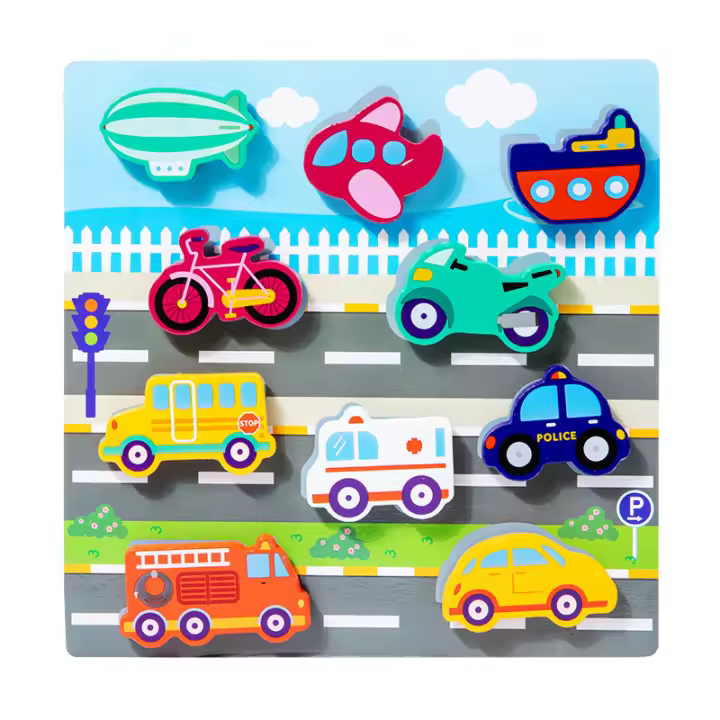 Puzzle 3D Para Niños Animal Marítimo Y Frutas Juguete Educativo DIY De Madera Divertido Regalo De Cumpleaños Aprendizaje Preescolar - 1