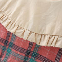 Conjunto De 2 Vestidos Para Niñas Con Colgante De Conejo Estilo Princesa De Primavera Y Otoño Largo Con Mangas Plaid Gran Escote Vestido De Algodón Y Poliéster - details 6