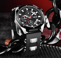 Reloj Deportivo De Lujo Para Hombre LIGE 2025 Reloj De Cuarzo Impermeable Con Cronógrafo Y Fecha Correa De Silicona Moda Y Casual - details 17