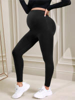 Leggings De Alta Cintura Para Embarazadas Con Soporte Para El Vientre Y Modelador De Piernas Material Suave Y Transpirable Para Todas Las Estaciones - details 1