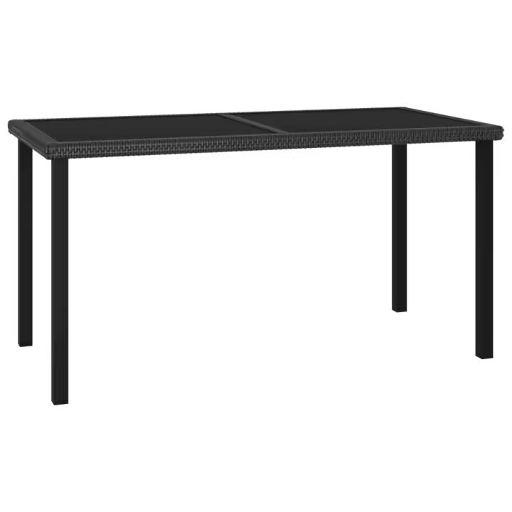 Mesa de Comediante para Jardín sintético Negro 140x70x73 cm - 1