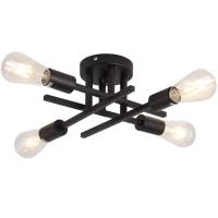 Lámpara De Techo LED Retro Industrial En Hierro Forjado Negro/Oro Para Decoración Moderna De Sala De Estar Iluminación Doméstica - details 2