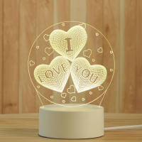 Lámpara De Noche LED 3D Romántica Para Decoración De Bodas Cumpleaños Y Fiesta Con Luz De Acrílico Para Hogar Y Niños - details 8