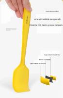 Set De 2 Cuchara De Silicona Para Cocina Y Hornear Utensilios Ecológicos Para Mezclar Pasteles Crema Amarillo/Marrón Scrapers - details 3