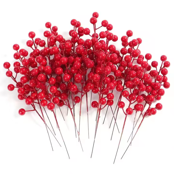Decoración De Navidad Ramas De Uva Roja Y Estambul De Cerezo Para Decoración De Hogar Regalo De Año Nuevo Boda Accesorio De Flores - 1