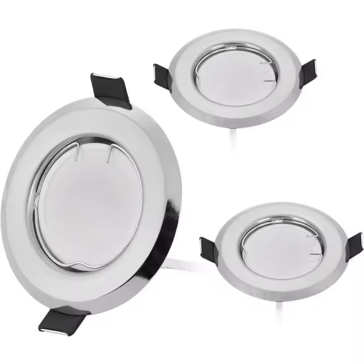 Juego de 3 focos LED empotrables ultraplanos con 3x5 W, Bombilla regulable, 220 V - 1