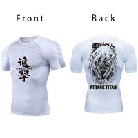 Camiseta De Compresión Secado Rápido Para Hombre Attack on Titan Fitness Gorrito Gótico Camiseta Deportiva Manga Corta Manga Larga Manga Media Para Verano Manga Corta Manga Larga Manga Media - details 17