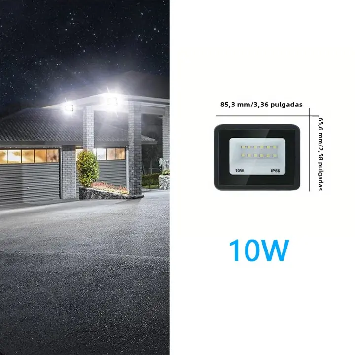 Fuente De Luz LED De Alta Brillo Para Jardín Y Calle 10W 20W 30W 50W 100W 150W 200W 300W AC110V/220V Iluminación Exterior Moderna IP66 En Aluminio - 1