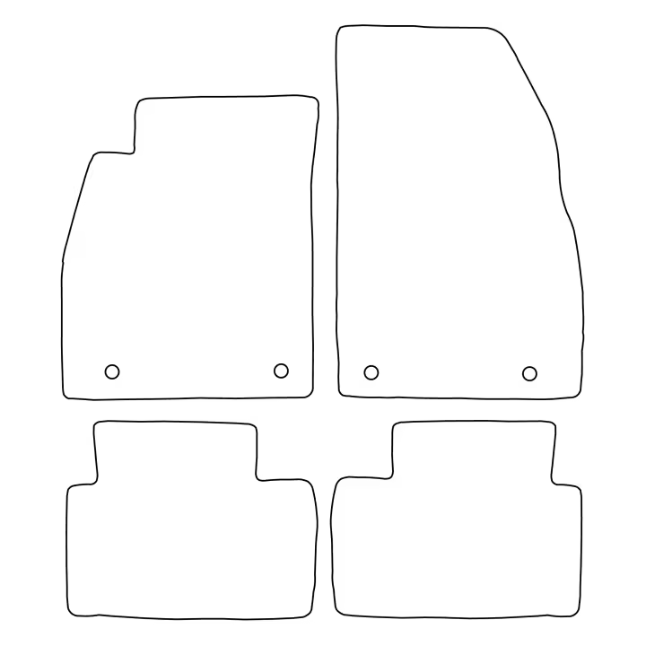 Juego completo de alfombrillas de terciopelo para Opel Insignia IA 2008-2017 - acabado azul - 1