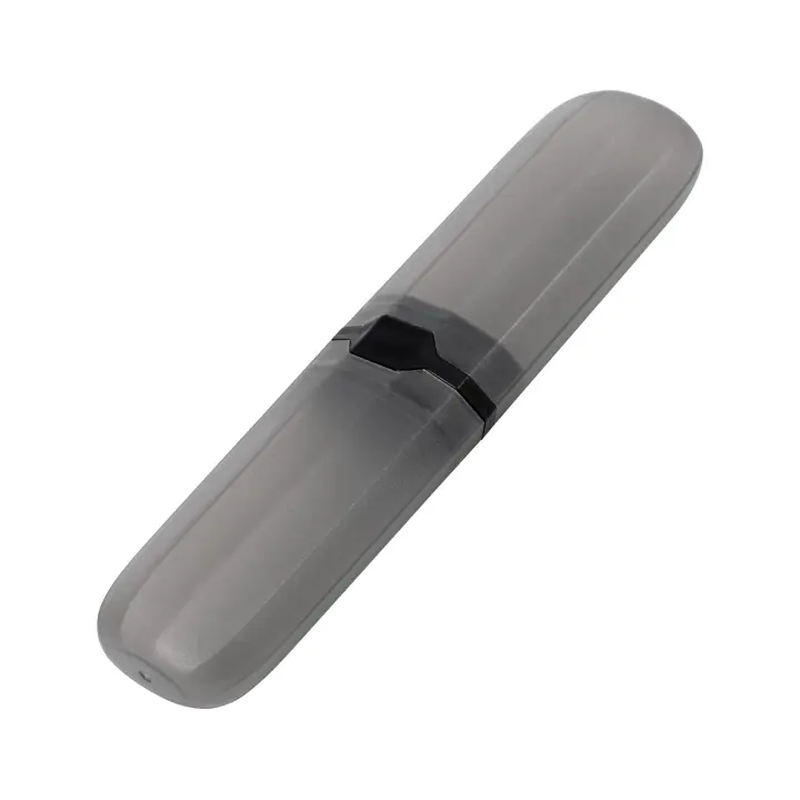 Estuche para cepillo de dientes de viaje, soporte para pasta de dientes estirable, contenedor antibacteriano, caja ajustable, negro - 1