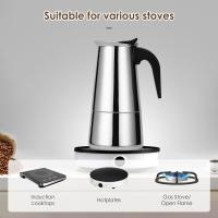 Cafetera espresso para Estufa, cafetera espresso de Maple inoxidable de 200 ml Y 4 Tazaspara Cocina de inducción - details 0
