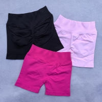 Shorts De Yoga Sin Costuras 4.5" Para Mujer Con Efecto Scrunch Y Levantamiento De Glúteos Pantalones De Gimnasio Para Correr Tejidos De Nylon Y Spandex Tallas XS a XL - details 2