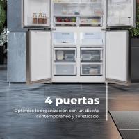 EVVO Frigorífico 4 puertas F100, Motor Inverter, Total No Frost, 321l + 169l, Freon Free, Pantalla exterior, Clase E - details 0