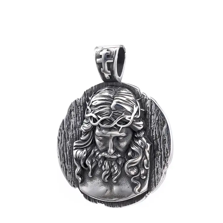 Colgante De Crisóstomo De Acero Inoxidable En Forma De Cruz Con Cadena Joyería De Moda Para Hombres Regalo Ideal - 1