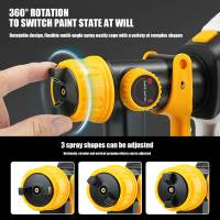 Pistola pulverizadora de pintura eléctrica de 600 W, 1200 ml, pistola de pintura, flujo de aire ajustable, 3 patrones, pulverizador de pintura HVLP para pintar interiores y exteriores de casas, muebles, automóviles - details 3