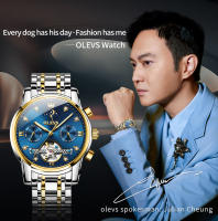 Reloj Mecánico Automático Para Hombre OLEVS 6678 Lujo Original Con Calendario Fase De La Luna Y Flywheel Skeleton Resistente Al Shock Agua Acero Inoxidable - details 0