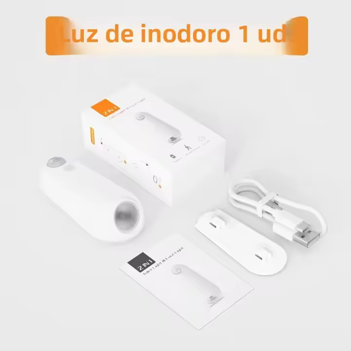 Luz De Sensor De Movimiento Para Inodoro RGB Cambiante Recargable LED Para Decoración De Baño Y Escaleras Luz Nocturna Rectangular Incluye Batería - 1