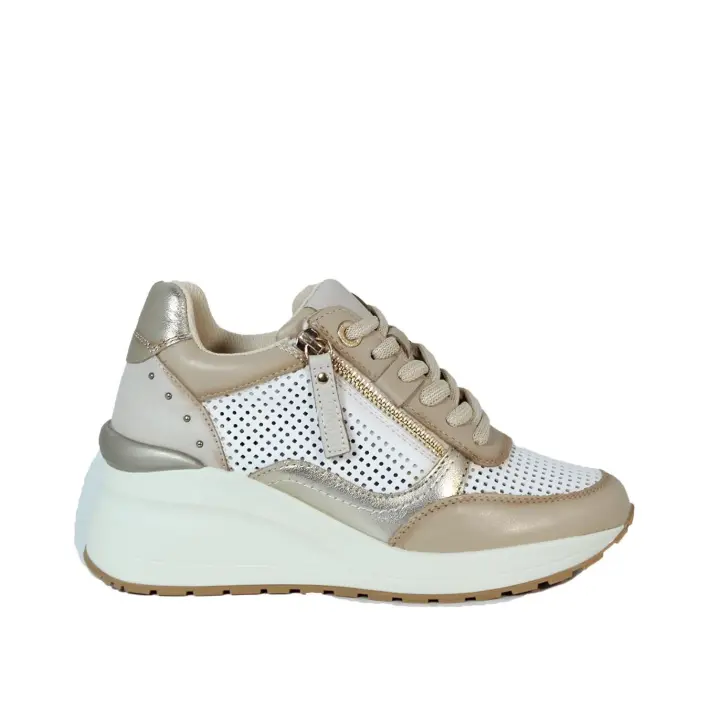 ZAPATILLAS DE CUÑA EN PIEL CARMELA 16226602 BEIGE - 1
