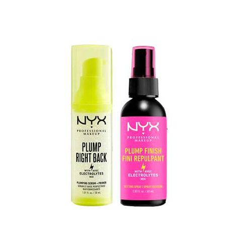 NYX Professional MakeUp | Rutina de Maquillaje: Plump finsh setting spray + Plump right back primer + serum : Logra un look de maquillaje completo con esta rutina.