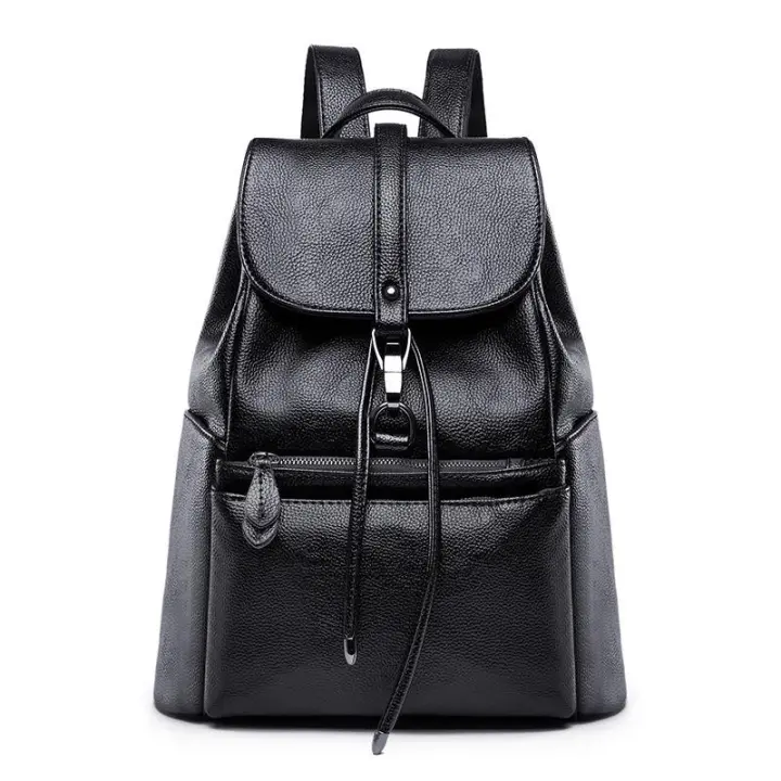 Mochilas para mujer, bolso trasero de cuero suave a la moda, bolsos de viaje de marca para mujer, mochilas escolares de gran capacidad - 1