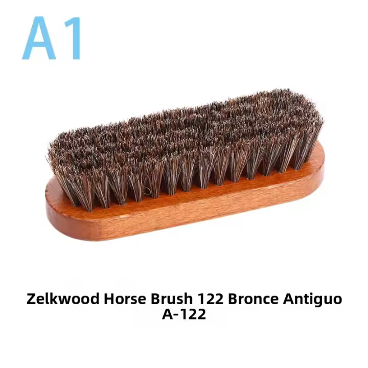 Cepillo De Cuidado Y Limpieza Para Manillar Y Zapatos De Piel Con Pelo De Caballo Y Madera Herramienta De Detalles Para Coche - 1
