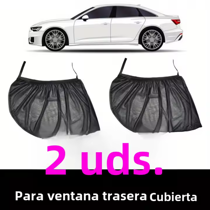 Conjunto De 2 Protecciones Solares Para Coche Con Red De Privacidad Y Mosquitos Con Hebilla - Protección UV Reducción De Calor Y Enhance - 1