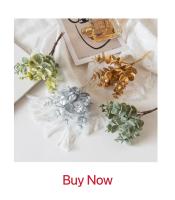 6Pcs Plantas Artificiales Rama Dorada Para Decoración De Navidad Y Bodas Arreglo Floral Para Casa Y Scrapbook Material Plástico - details 4