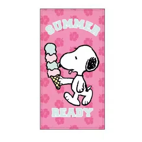 Kids Licensing Toalla Playa o Piscina Microfibra Snoopy Rosa 70x140 cm Toalla de baño Infantil Actividades Acuaticas Regalos para Niños y Niñas - 1