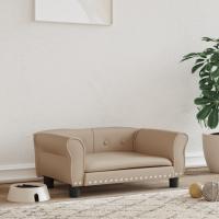 vidaXL Cama para perros de cuero sintético 70x45x30 cm Color Capuchino,  Crema,  Gris y mas - details 0