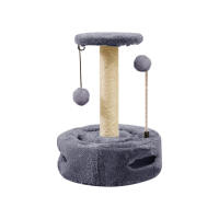 Rascador para gatos de interior, color gris, con dos bolas. - details 0