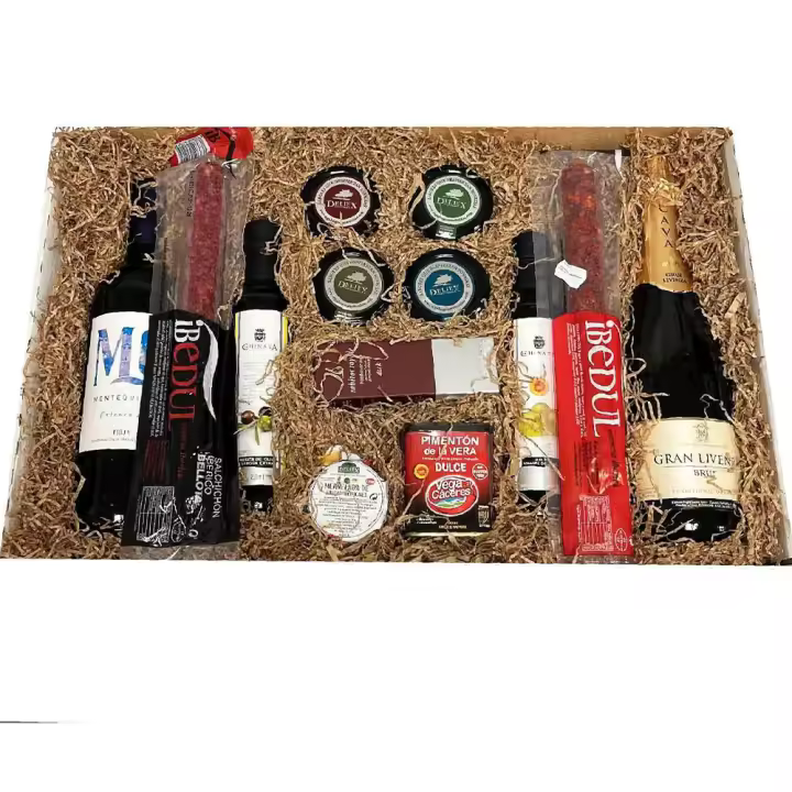❤️ Cesta gourmet con vino, aceite, cava, ibéricos y productos gourmet. Estuche Grande Regalos Empresa, Negocios, Empleados. - 1