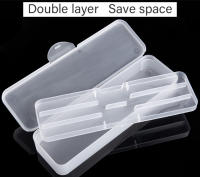 Caja De Almacenamiento Para Uñas Rectangular Doble Capa Con Herramientas De Uñas Portátil De Plástico 22cm Con Palillos Pinzas Cepillo Y Archos - details 4