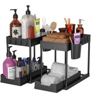 Organizador De Baño Bajo El Grifo Ecológico Con Dos Cajones Deslizantes Y Estantería Multifuncional Para Cocina Almacenamiento De Utensilios De Cocina - details 0
