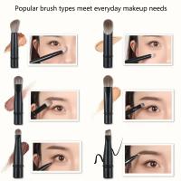 Set De 6 Mini Brochas De Maquillaje Portátiles Con Estuche Retráctiles Para Base Rubor Corrector Brochas De Maquillaje Compacto - details 5