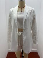 Conjunto De Mujer Primavera/Verano Top De Tanque Sólido Chaqueta De Moda Shorts De Cintura Alta Tres Piezas High Street Polyester - details 19