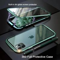 Funda De Teléfono Metálica Magnética 360° De Protección Total Para iPhone 15 14 13 12 11 pro Max X XS XR 8 7 plus Con Bumper De Vidrio Doble Lado - details 1