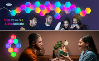 Luz De Noche LED RGB Hexagonal Bluetooth Control Remoto Por App Decoración Para Habitación Juego De Computadora Luz De Pared Multicolor - details 10