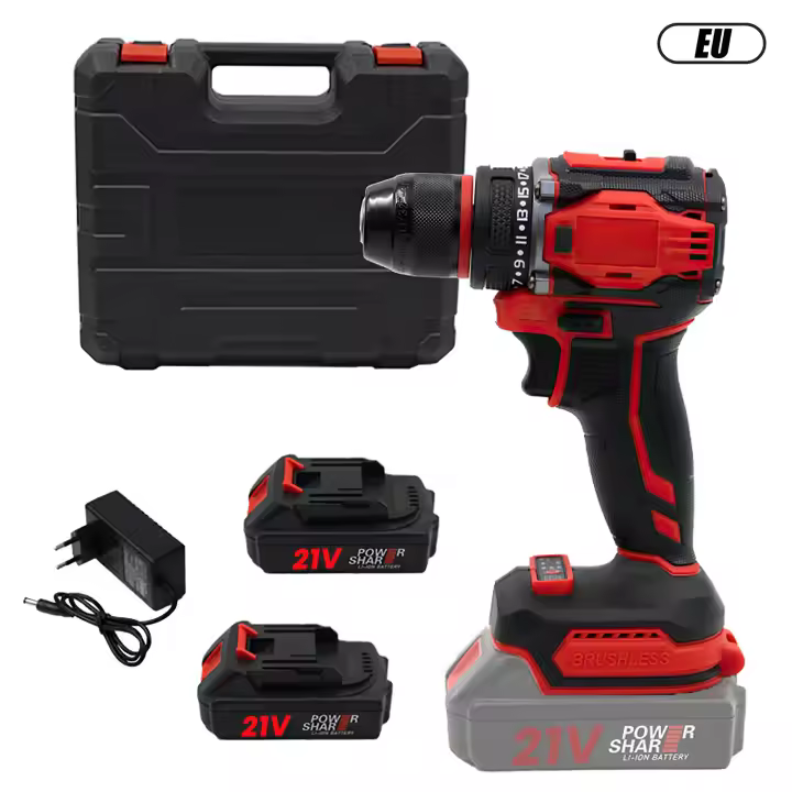 21V Taladro Inalámbrico , destornillador eléctrico recargable de 2 velocidades, Herramientas Eléctricas multifunción para el hogar, 25N.m para batería Makita de 21V - 1