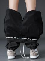 Pantalones De Fleece Para Hombre Invierno Calor Grueso Jogger Casuales Trousers Plush Tejido Tatting Estilo Safari Cierre Cordón - details 9