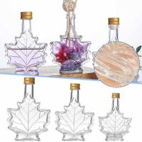 Botellas De Vidrio Para Alcohol Mini Forma De Hoja De Arce 50ml 100ml 250ml Con Tapa Eco-amigable Para Licor Escocés Y Sirupos - details 1